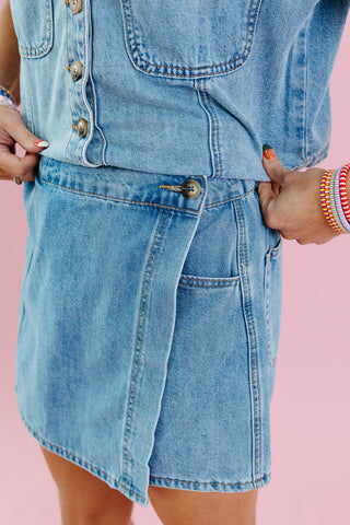 Kinsley Denim Wrap Skort