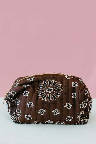 Bandana Cosmetic Pouch - Coco Brown