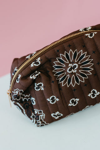Bandana Cosmetic Pouch - Coco Brown
