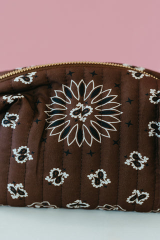 Bandana Cosmetic Pouch - Coco Brown
