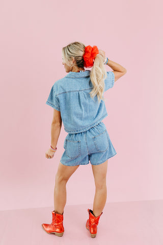 Kinsley Denim Wrap Skort