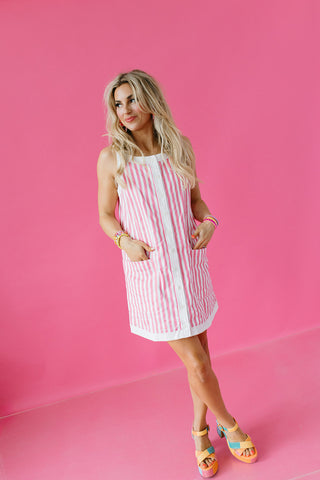 Lyra Stripe Button Up Mini Dress