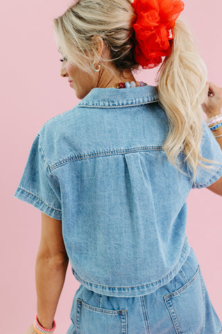 Kinsley Denim Button Up Top