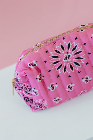 Bandana Cosmetic Pouch - Pink