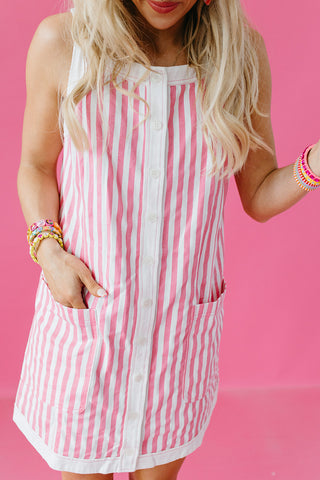 Lyra Stripe Button Up Mini Dress