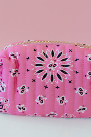 Bandana Cosmetic Pouch - Pink