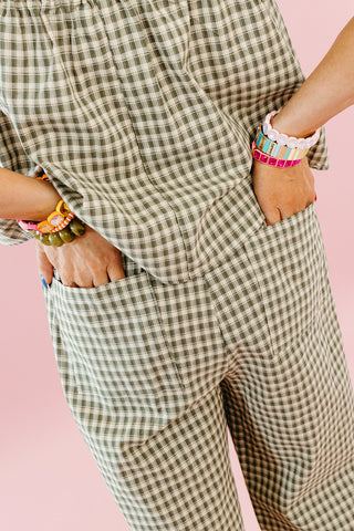 Manda Plaid Matching Pant Set