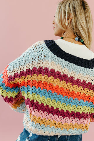Mollie Multi Colored Chunky Cardigan