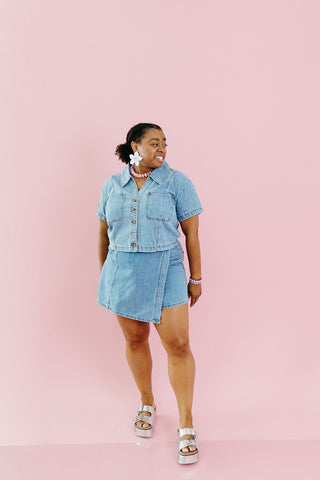 Kinsley Denim Wrap Skort