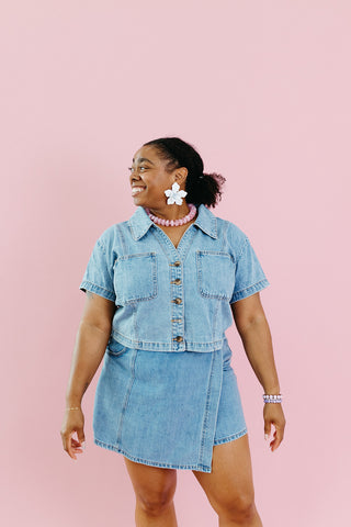 Kinsley Denim Wrap Skort