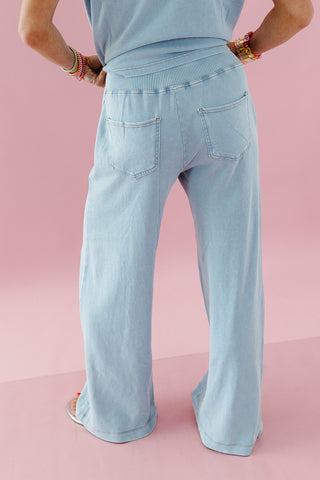 Lulu Knit Pants in Denim