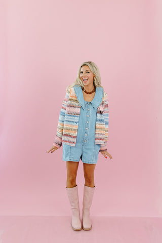 Nola Denim Collared Romper