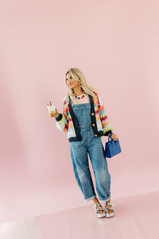 Alanna Stretch Denim Barrel Overalls