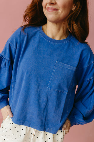 Neely Long Sleeve Top in Cobalt