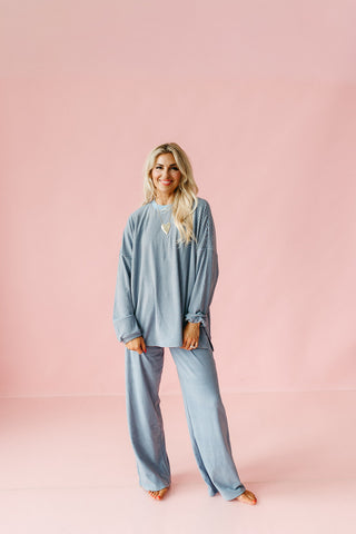 Nyah Striped Tunic Top in Blue/Coco