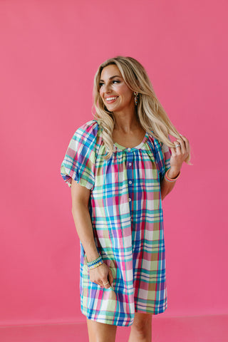 Mikaela Plaid Mini Dress