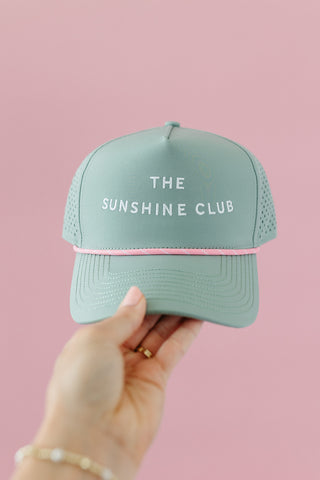 Sunshine Club Hat in Sage Green/Pink