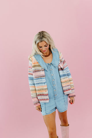 Nola Denim Collared Romper