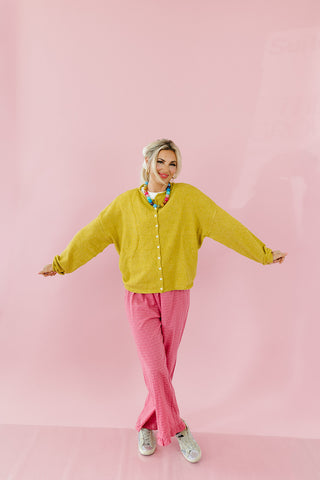 Piper Cardigan in Chartreuse - RESTOCK