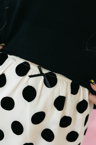 Chandler Velvet Polka Dot Midi Skirt
