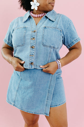 Kinsley Denim Wrap Skort