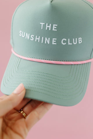 Sunshine Club Hat in Sage Green/Pink