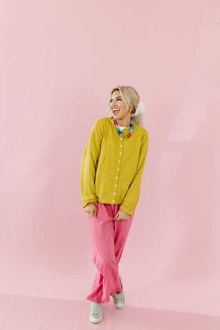 Piper Cardigan in Chartreuse - RESTOCK