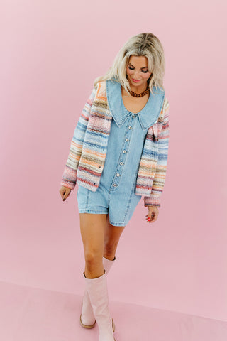 Nola Denim Collared Romper