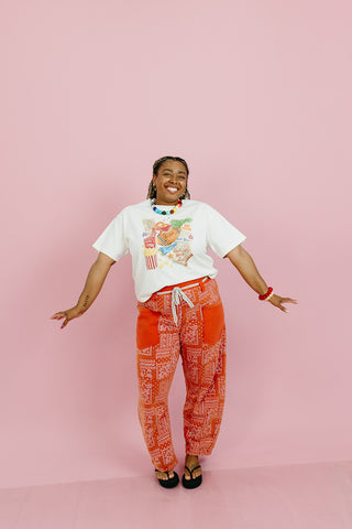 Lonnie Bandana Print Barrel Pants