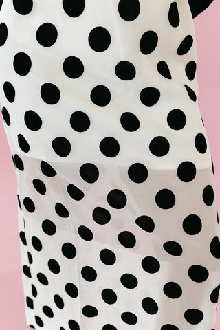 Chandler Velvet Polka Dot Midi Skirt