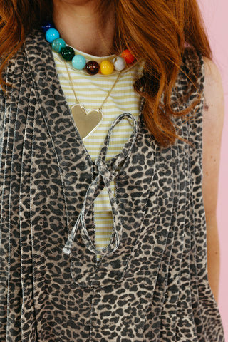 Tawnie Leopard Denim Romper