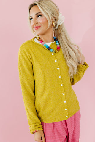 Piper Cardigan in Chartreuse - RESTOCK