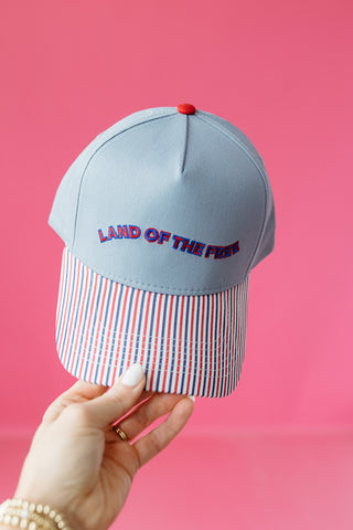 Land of the Free Stripe Trucker Hat
