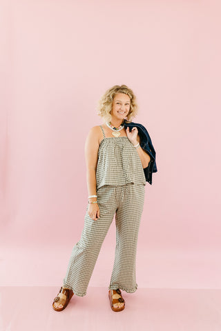 Manda Plaid Matching Pant Set