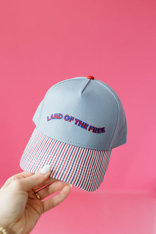 Land of the Free Stripe Trucker Hat