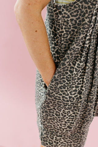 Tawnie Leopard Denim Romper