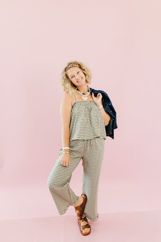 Manda Plaid Matching Pant Set