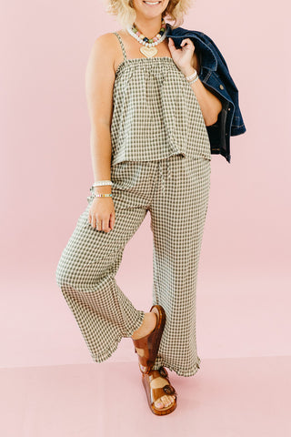 Manda Plaid Matching Pant Set