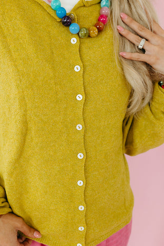 Piper Cardigan in Chartreuse - RESTOCK