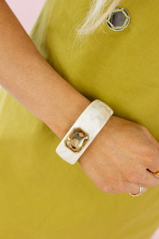 Gemma Cuff Bracelet in Cream