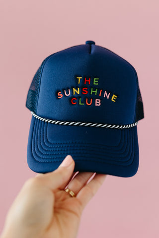 Sunshine Club Trucker Hat in Navy