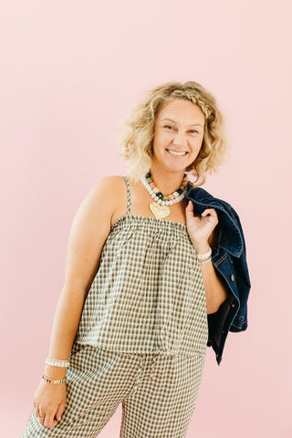 Manda Plaid Matching Pant Set