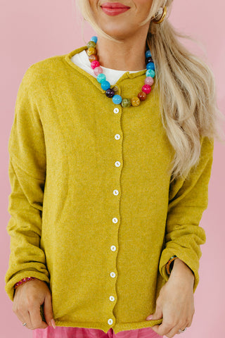 Piper Cardigan in Chartreuse - RESTOCK