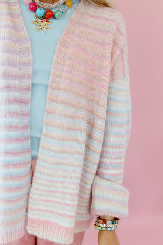 Bowen Open Front Cardigan in Pastel