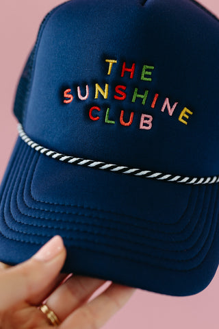 Sunshine Club Trucker Hat in Navy