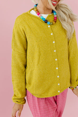 Piper Cardigan in Chartreuse - RESTOCK