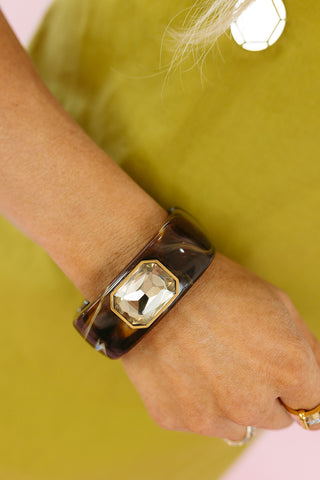 Gemma Cuff Bracelet in Brown