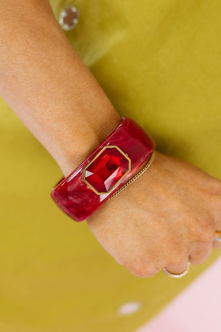 Gemma Cuff Bracelet in Ruby