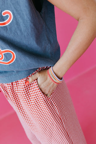 Faith Gingham Pants in Red