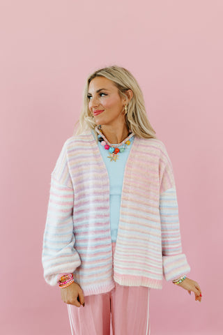 Bowen Open Front Cardigan in Pastel